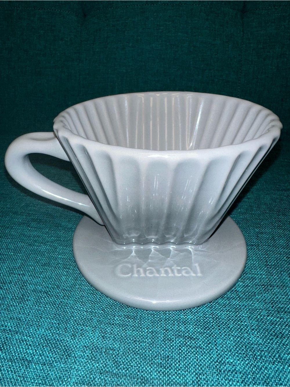 Chantal LOTUS 8oz Ceramic Coffee Dripper Pour Over Filter Cup Fade Gray NWOB